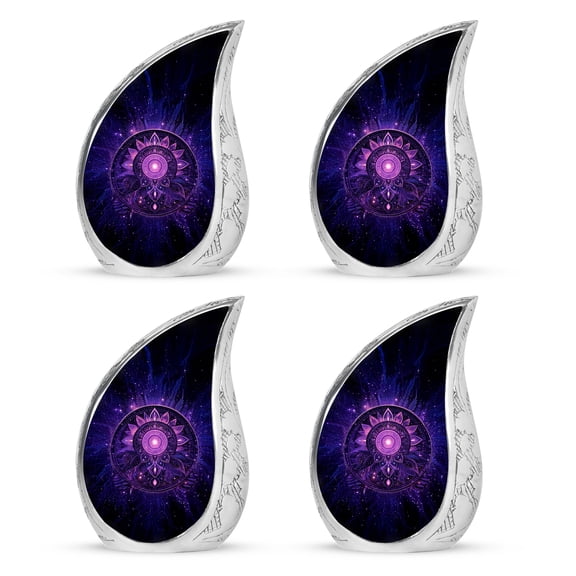 SABURIAL Purple Urn - Human Remains Urn - 3 Inch - Pack of 4 - Cremation Urns for Ashes - Miniature Ashes for Adult - Small Keepsake Urns for Ash