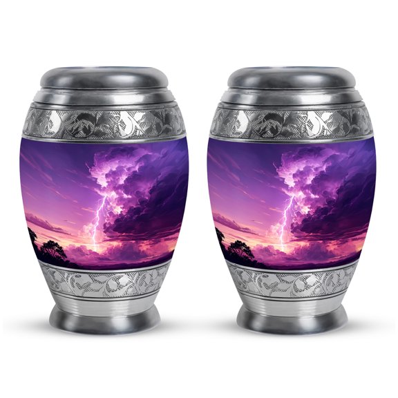 SABURIAL Purple Urn - Small Urns For Human Ashes Adult Female - Little Cremation Urns - Memorial Funeral Urn For Mom & Dad - 3 Inch Set Of 2