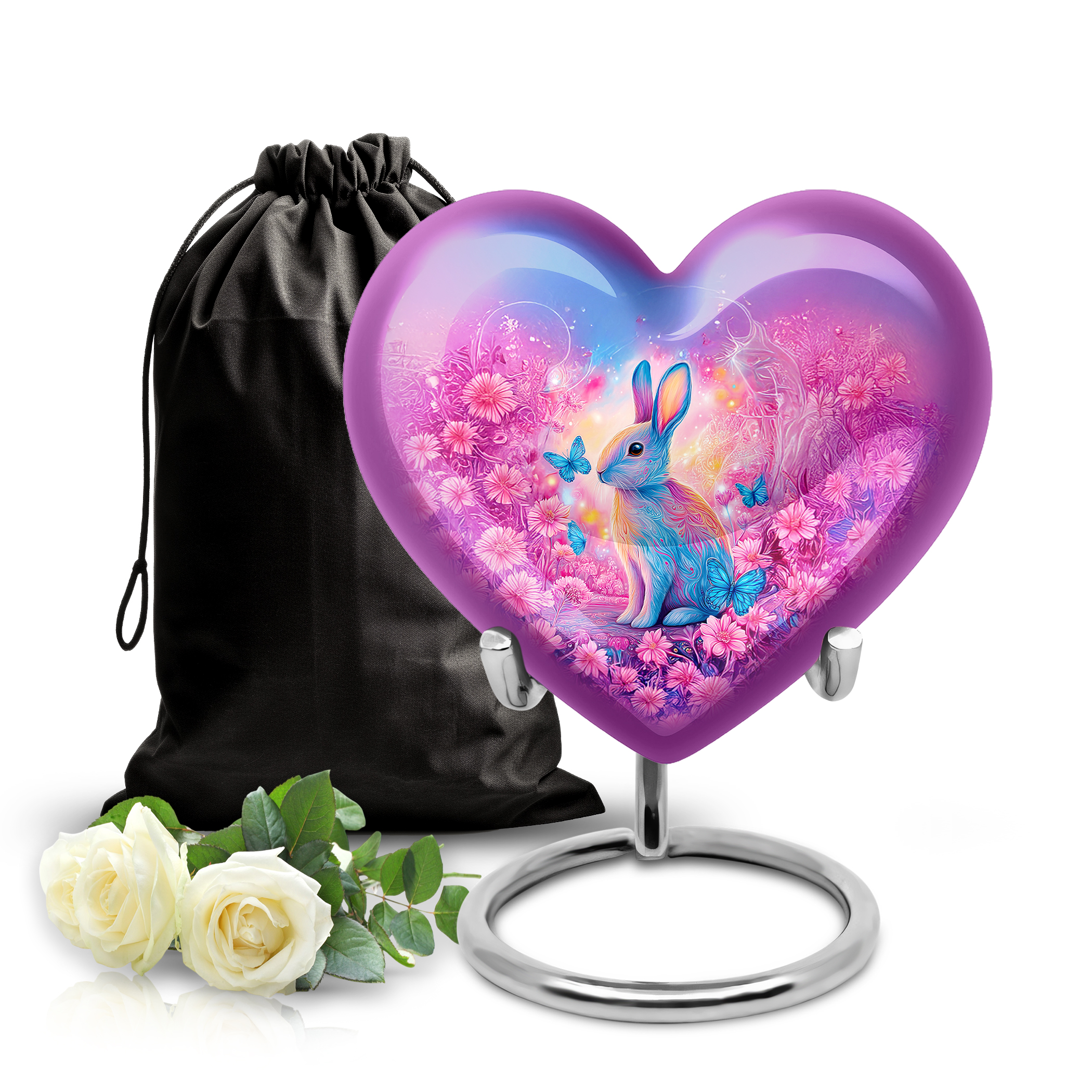 SABURIAL Rabbit Urn - Large Funeral Urn For Women & Men - Decorative Burial Urns For Human Ashes Adult Female - Memorial Urns - 8 Inch
