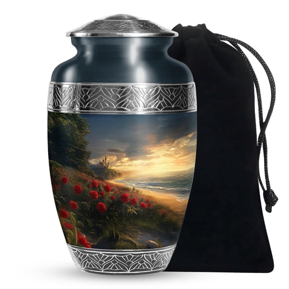 SABURIAL Rose Urn - Burial Urn For Mom & Dad - Funeral Urns For Women - Decorative Urns For Ashes Adult Male - 10 Inch