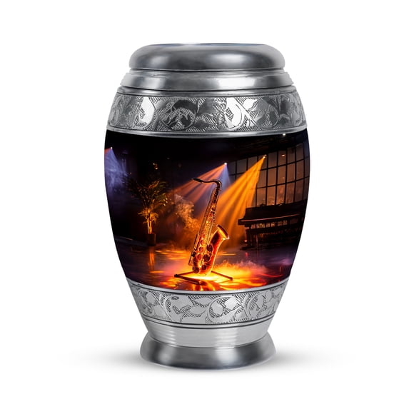SABURIAL Saxophone Funeral Urn Adult Ash Man & Women - Small Urns For Human Ashes - 3 Inch - Pack Of 1 - Ash Burials For Human Ashes - Keepsake Urns For Adult - Unique Urn
