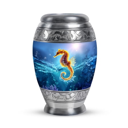 SABURIAL Sea Horse Urn - Funeral Keepsakes For Ashes - 3 Inch - Pack Of 1 - Cremation Burial Urns - Small Keepsake Urn - Urns For Adult Male & Female