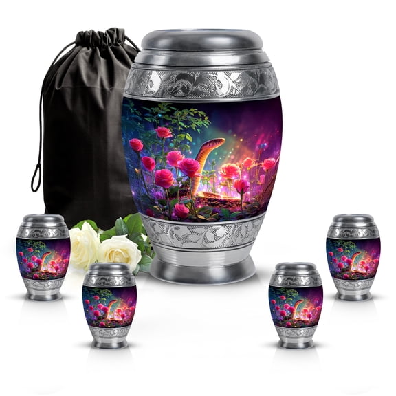 SABURIAL Snake Urn - Large Cremation For Adult Men & Women - Combo - 10 Inch Large With 3 Inch - Mini Keepsake Urns - Unique Urns For Human Ashes - Memorial Urn For Ash
