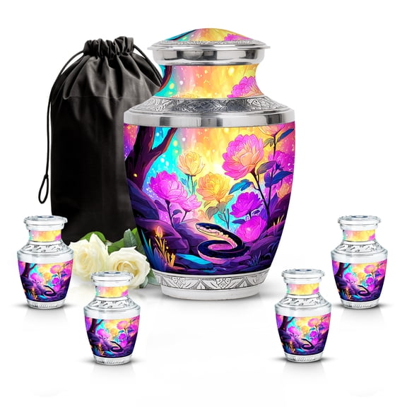 SABURIAL Snake Urn - Large Memorial - Combo - 10 Inch Large With 3 Inch - Decorative Urn - Miniature Urns For Adult Human - Unique Urns For Ashes