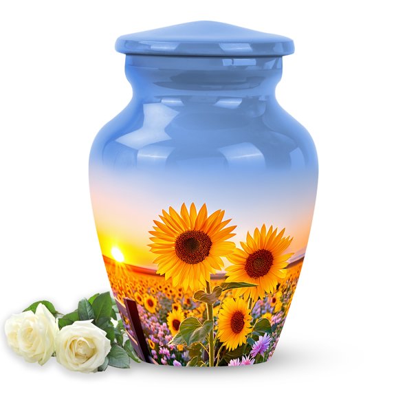 SABURIAL Sunflower Urn - Cremation Urn for Adult Men & Women - 3 Inch - Pack of 1 - Funeral Urns for Ashes - Small Ashes Keepsake - Memorial Urns Human Ash