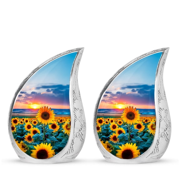 SABURIAL Sunflower Urn - Small Ashes Keepsake - 3 Inch - Pack of 2 - Human Remains Urns - Cremation Urn for Adult Men & Women - Memorial Urns Human Ash