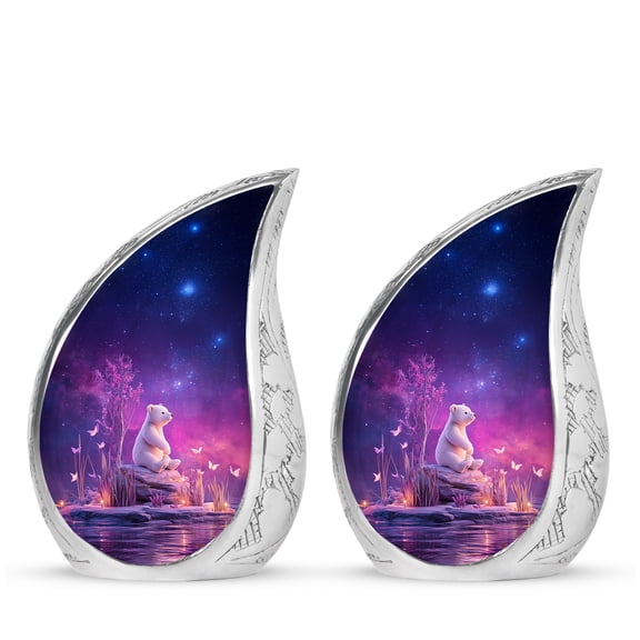 SABURIAL Teddy Bear Urn - Keepsake Ashes for Adult - 3 Inch - Pack of 2 - Memorial Urns Human Ash - Adult Small Urn for Male & Female - Cremation Urns for Relatives