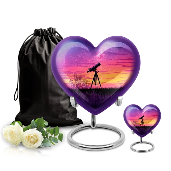 SABURIAL Telescope Urn - Ashes Urn Human Remains - Combo - 8 Inch Large With 3 Inch - Memorial Urns For Mom & Dad - Burial Urns For Ash - Funeral Keepsakes For Ashes