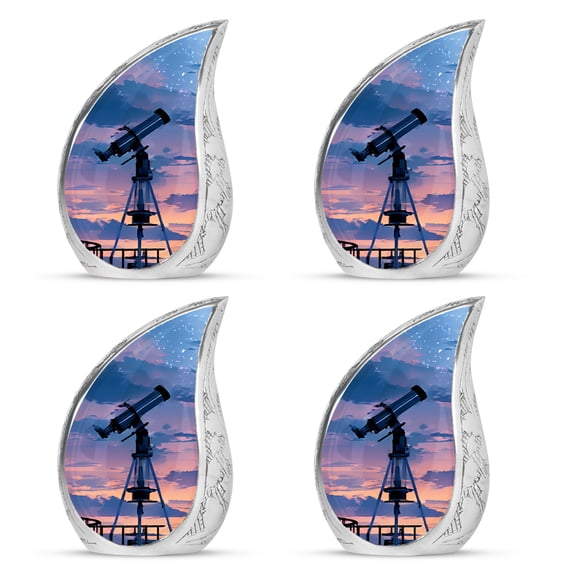 SABURIAL Telescope Urn - Beautiful Funeral Urn for Men & Women Ash - Handcrafted Urns for Cremation - Lovely Burial Urns for Adult Female Ashes - 3 Inch - Pack of 4