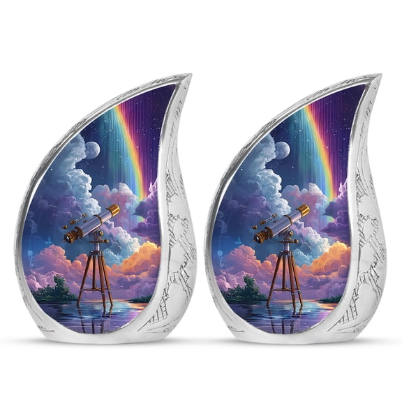 SABURIAL Telescope Urn - Beautiful Miniature Funeral Urns for Mom & Dad Ash - Handcrafted Memorial Urns for Adult Men Ash - Funeral Urn for Human Ashes -3 Inch - Pack of 2