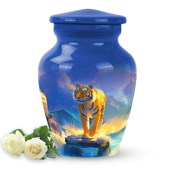 SABURIAL Tiger Urn - Small Decorative Urn For Female Ash - Mini Cremation Urns For Women - 3 Inch - Keepsake Burial Urns For Adult Human Ashes