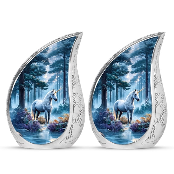 SABURIAL Unicorn Urn - Burial Urn Adult Human Ash - 3 Inch - Pack Of 2 - Cremation Keepsakes For Ashes - Unique Urns For Adult Human - Funeral Urns Ash