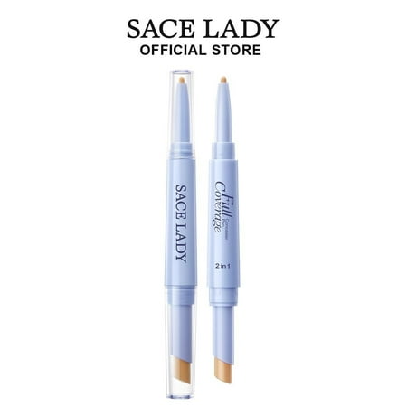 SACE LADY 2 in 1 Full Coverage Concealer Pen, Dual-End Concealer Stick Ultra Precise & Waterproof for Eye Dark Circles, Blackheads, Lightweight & Sweatproof