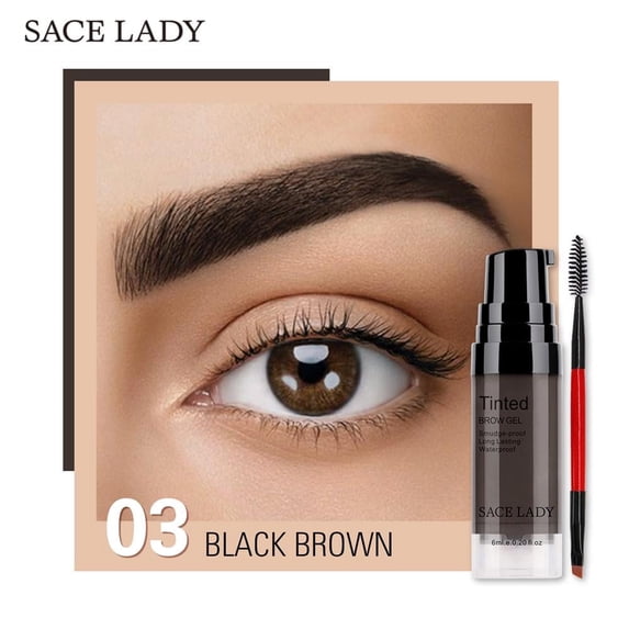 SACE LADY 3D Eyebrow Gel Long Lasting 24 Hours Waterproof Smudge-proof Brow Cream Makeup Kit 0.2Fl Oz