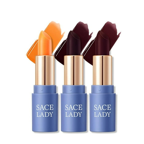 SACE LADY 3pcs Tinted Lip Balm Set Moisturized Color Changing Lipstick Kit for Dry Lips, Waterproof Lip Make Up, 3Pcs*0.14Oz