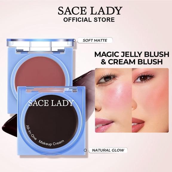 SACE LADY Color Changing Black Blush Stick, Black to Pink Jelly Blush, Multi-Use Lip & Cheek Tint with Dewy Finish,03 ROSE JELLY