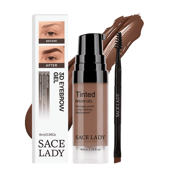 SACE LADY Eyebrow Gel Long Lasting Waterproof Smudge-proof Pigemented Tinted Eye Brow Cream Makeup Kit 0.6 Fl Oz