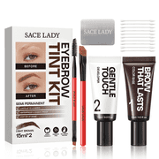 SACE LADY 3D Eyebrow Tint Kit for Natural Looking Brows, Waterproof Smudge Proof Eyebrow Tint for Sparse Thin Brows, Long Lasting Brow Mascara Makeuplight brown