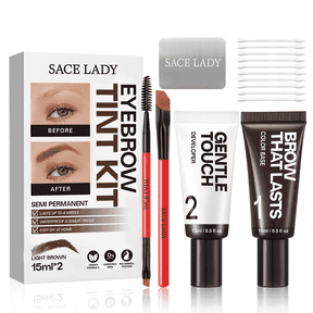 SACE LADY 3D Eyebrow Tint Kit for Natural Looking Brows, Waterproof Smudge Proof Eyebrow Tint for Sparse Thin Brows, Long Lasting Brow Mascara Makeup(light brown)