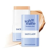 SACE LADY Foundation Stick, Medium to Full Coverage Foundation Makeup with Built-in Brush, Soft Matte Face Make Up Base with SPF 30 for Women, 0.4Oz
