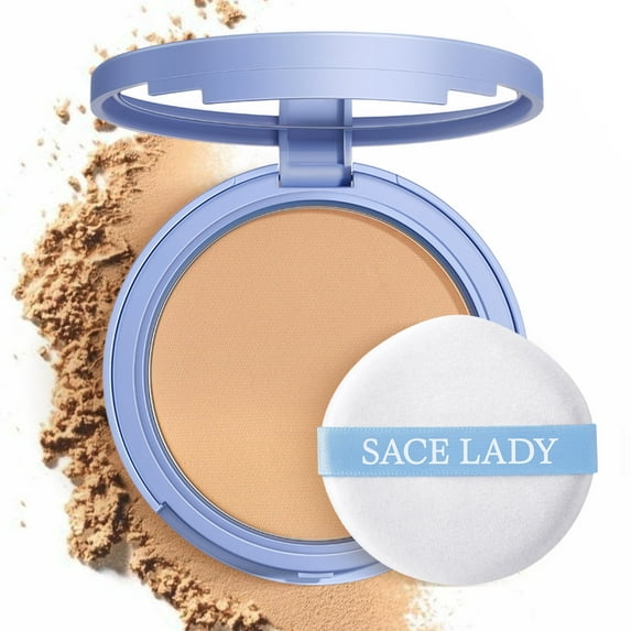 SACE LADY Waterproof Face Powder Oil Control Lasting Matte Setting Powder Face Compact Makeup With Puff