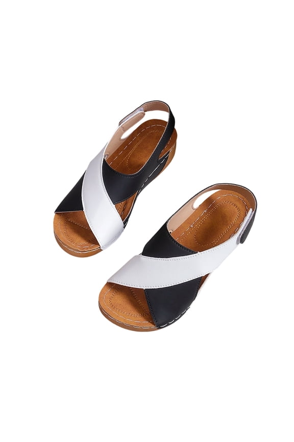 2026 Women's Comfortable Wedge Sandals - Slip-On Platform Flat Shoes with Arch Support for Outdoor Walking