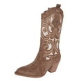 thumbnail image 1 of SACFOF Cowgirl Boots Women Chunky Heel Knee High Cowboy Boots Mid Calf with Chunky Heel Retro Embroidery Western Boots, 1 of 7