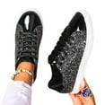 thumbnail image 1 of SACFOF Glitter Sparkly Low Top Sequins Lace Up Tennis Shoes Comfort Bling Fashion Shiny Walking Shoes, 1 of 6