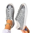 thumbnail image 1 of SACFOF Glitter Sparkly Low Top Sequins Lace Up Tennis Shoes Comfort Bling Fashion Shiny Walking Shoes, 1 of 6