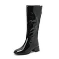 thumbnail image 1 of SACFOF Knee High Boots for Women Chunky Heel Square Toe Tall Boots Wide Calf Fashion Long Boot with Side Zipper, 1 of 6