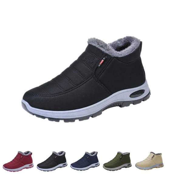 SACFOF Warm Snow Boots for Women and Men,Waterproof Outdoor Fur Lining Winter Shoes Lightweight Non-slip Ankle Bootie for Couple
