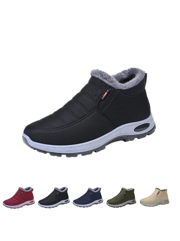 Warm Snow Boots for Women and Men,Waterproof Outdoor Fur Lining Winter Shoes Lightweight Non-slip Ankle Bootie for Couple