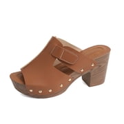 SACFOF Wedge Sandals Platform Slides for Women Cork Heeled Comfortable Walking Open Toe Slip On Espadrilles Mules Wide Width Wedges Bohemia Womens Sandals for Summer Vacation Beach Casual