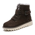 thumbnail image 1 of SACFOF Winter Snow Boots for Women,Warm Fur Lined Ankle Boots Comfortable Suede Lace Up Booties Cute Flat Shoes,Traction, 1 of 6