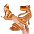 thumbnail image 1 of SACFOF Women Fashion Pointed Toe Heel Sandals Strap Heels Roman Style Back Zipper Open Toe High Heel Casual Cloth, 1 of 6