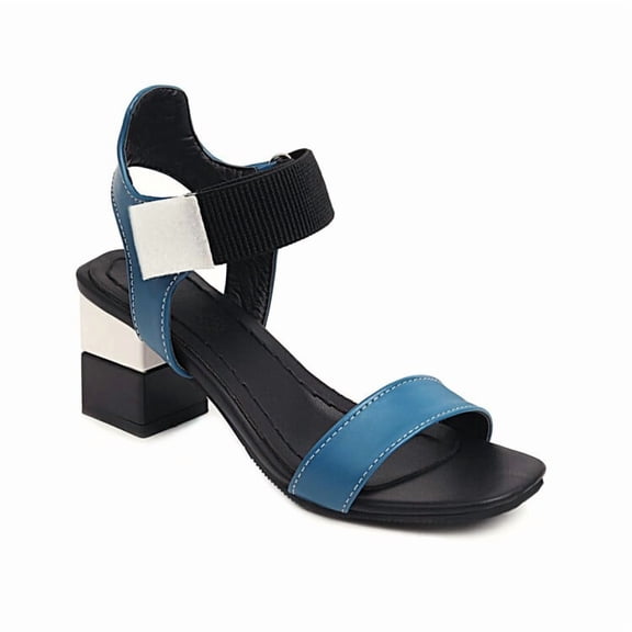 SACFOF Women's Chunky Low Heel Pump Sandals Peep Toe Ankle Strap Dress Wedding Party Evening Office Shoes Sandals