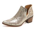 thumbnail image 1 of SACFOF Women's Cowboy Boots Cowgirl Ankle Pointed Toe Chunky Heel Cutout, 1 of 6