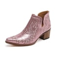 thumbnail image 1 of SACFOF Women's Cowboy Boots Cowgirl Ankle Pointed Toe Chunky Heel Cutout, 1 of 6