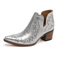 thumbnail image 1 of SACFOF Women's Cowboy Boots Cowgirl Ankle Pointed Toe Chunky Heel Cutout, 1 of 6