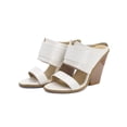 thumbnail image 1 of SACFOF Women's Fashion Chunky Wedge High Heels Sandals Open Toe Slip On Pumps Dressy Slide Heeled Sandal, 1 of 6