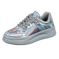 thumbnail image 1 of SACFOF Women's Fashion Star Sneaker Glitter Sparkly Fashion Shiny Casual Bling Sequin Concert Shoes Canvas Low Top Lace Up Comfortable Cushioned Walking for Street Wedding Party Night Club, 1 of 6
