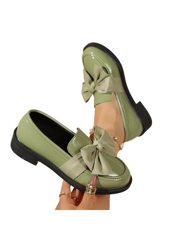 Women's Fashionable Bowknot Design Loafers Casual Comfortable Shoes for Daily Wear Lightweight Breathable Casual Shoes for Women Girls