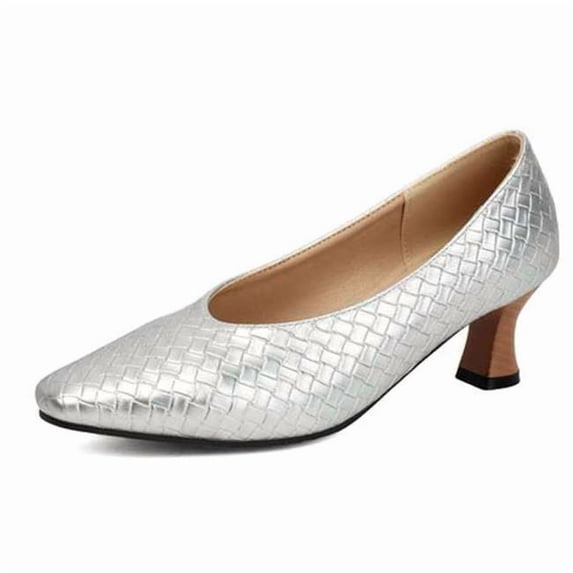 SACFOF Women's Kitten Heels Pumps - Pointed Toe Slip On Dress Shoes for Women, Comfortable Low Heel Work Shoes