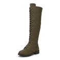 thumbnail image 1 of SACFOF Women's Knee High Combat Boots Lace Up Riding Boot Side Zip Closure, Chunky Low Heel, Fashion Boots, Women's Footwear, 1 of 6
