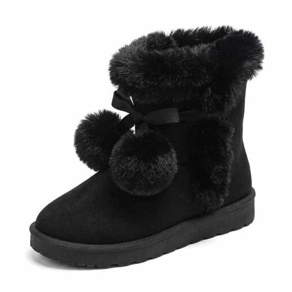 SACFOF Women's Mid-calf Winter Snow Boots Lightweight Warm Faux Fur Lining Pull on Comfortable Outdoor Booties Shoes for Women