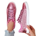 thumbnail image 1 of SACFOF Women's Platform Glitter Fashion Sneakers Dressy Sparkly Tennis Shoes Lace up Bling Wedding Bridal Shoes Shiny Sequin Shoes, 1 of 6