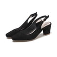 thumbnail image 1 of SACFOF Women's Pointed Toe Block Heel Pumps Slingback Chunky Slip On Low Mid Heel Closed Toe, 1 of 6