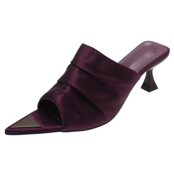 SACFOF Women's Pointed Toe Kitten Heel Mules - Elegant Slip-On Heeled Sandals, Low Heel Dress Shoes for Office, Wedding & Evening Wear