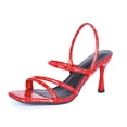 thumbnail image 1 of SACFOF Women's Strappy Kitten Heels Square Open Toe Sandals Party Wedding Ankle Strap Shoes, 1 of 6
