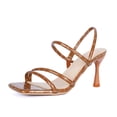 thumbnail image 1 of SACFOF Women's Strappy Kitten Heels Square Open Toe Sandals Party Wedding Ankle Strap Shoes, 1 of 6